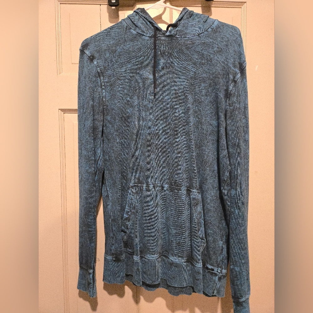 On the Byas Textured Blue Hooded Sweater